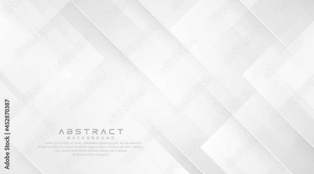 White abstract geometric shapes background. Modern simple square geometric pattern creative design. Minimal style geometric shapes texture graphic elements with diagonal line. Vector illustration - obrazy, fototapety, plakaty 