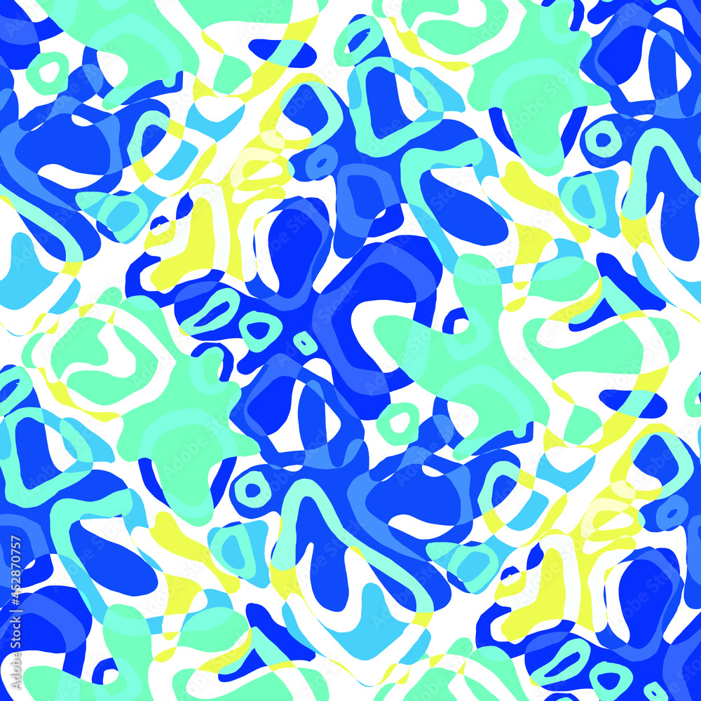 Seamless vector pattern with abstract modern doodles. Bright summer print. Trendy colorful background. Vintage geometric doodles. Seamless vector pattern with abstract modern doodles. Bright summer print. Trendy colorful background. Vintage geometric doodles.