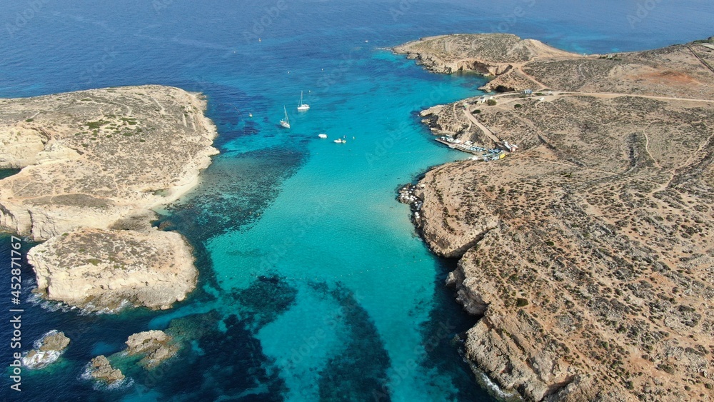 Blue lagoon in Comino Island in Malta Blue lagoon in Comino Island in Malta
