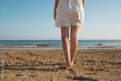Girl details on the beach