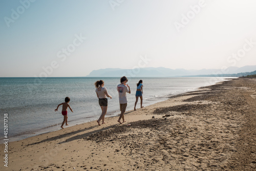 Groups of friends at the beach