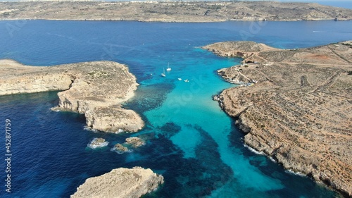 Blue lagoon in Comino Island in Malta