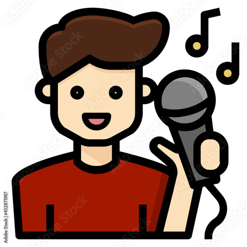 vocalist line icon