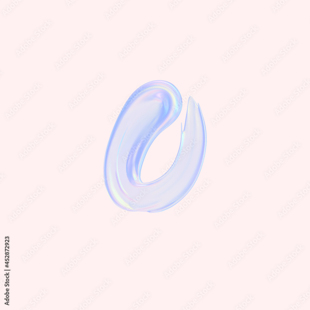 Numeral 0. Holographic gradient 3d digit Zero illustration isolated Numeral 0. Holographic gradient 3d digit Zero illustration isolated