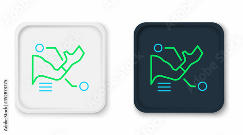 Line Prosthesis hand icon isolated on white background. Futuristic concept of bionic arm, robotic mechanical hand. Colorful outline concept. Vector