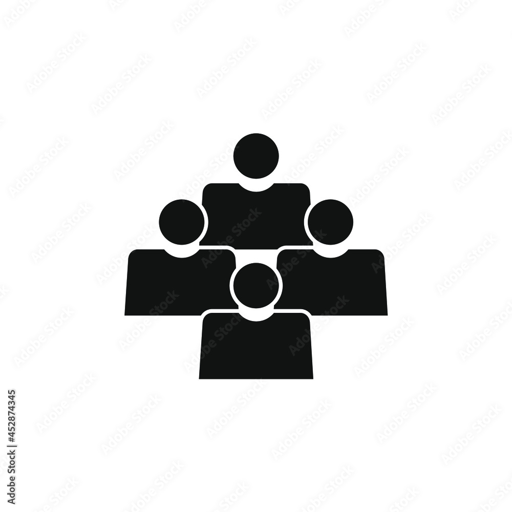 set of four people icons stacked set of four people icons stacked