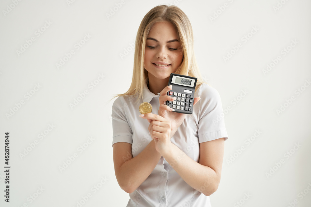 cheerful woman in a white shirt with a folder in hand mining technologies cheerful woman in a white shirt with a folder in hand mining technologies