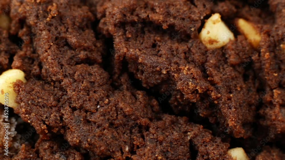 Slider close-up filming of chocolate chip cookies. Food biscuits close-up motion. Slider close-up filming of chocolate chip cookies. Food biscuits close-up motion.