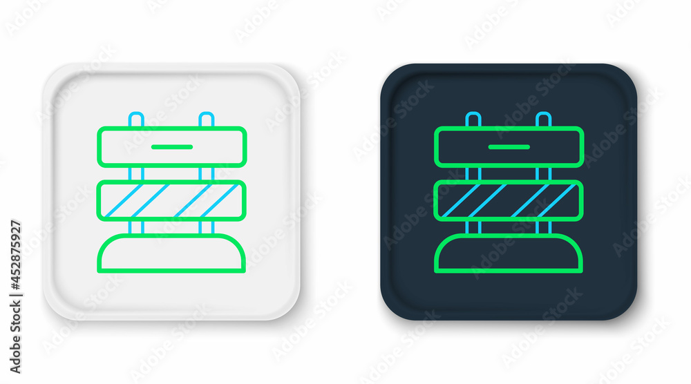 Line End of railway tracks icon isolated on white background. Stop sign. Railroad buffer end to destination. Colorful outline concept. Vector Line End of railway tracks icon isolated on white background. Stop sign. Railroad buffer end to destination. Colorful outline concept. Vector