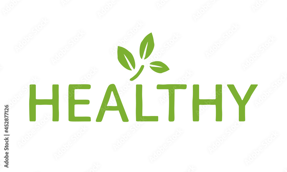 Vecteur Stock Healthy Font Icon. Healthy Text Design. Englisch Vector Logo  | Adobe Stock