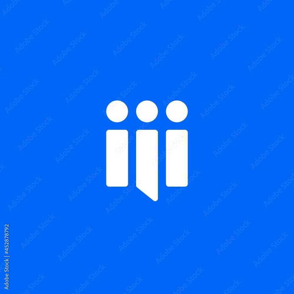 people talk chat conference team family group of three human logo vector icon illustration people talk chat conference team family group of three human logo vector icon illustration