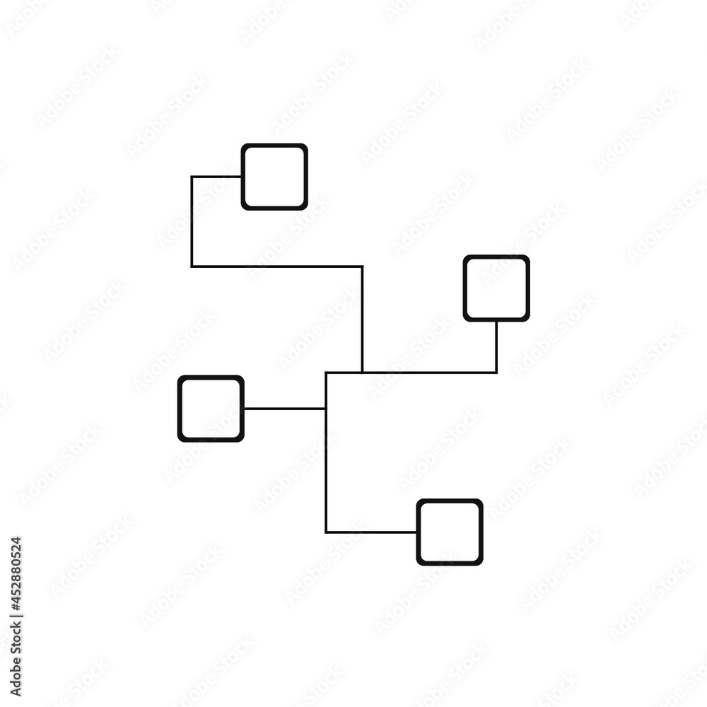 four squares connected by a line four squares connected by a line