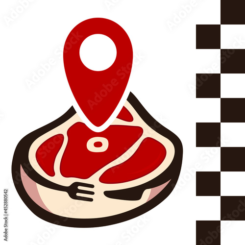 Steak House or Meat Store Logo, Meat Point Logo