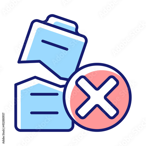 Dont use with damaged battery RGB color manual label icon. Inspecting drone battery for leaking. Broken component. Isolated vector illustration. Simple filled line drawing for product use instructions