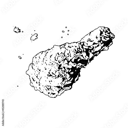 fried chicken drum stick sketch illustration