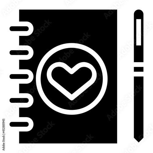 wedding diary glyph icon