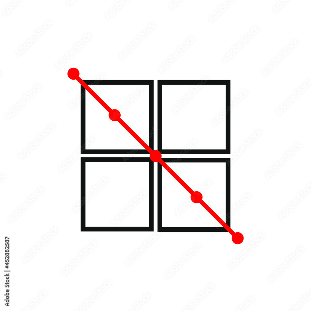black outline box with red line cut in the middle black outline box with red line cut in the middle