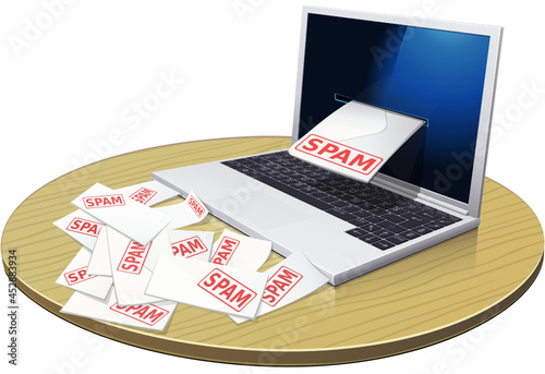 Laptop invaded by spam (cut out)