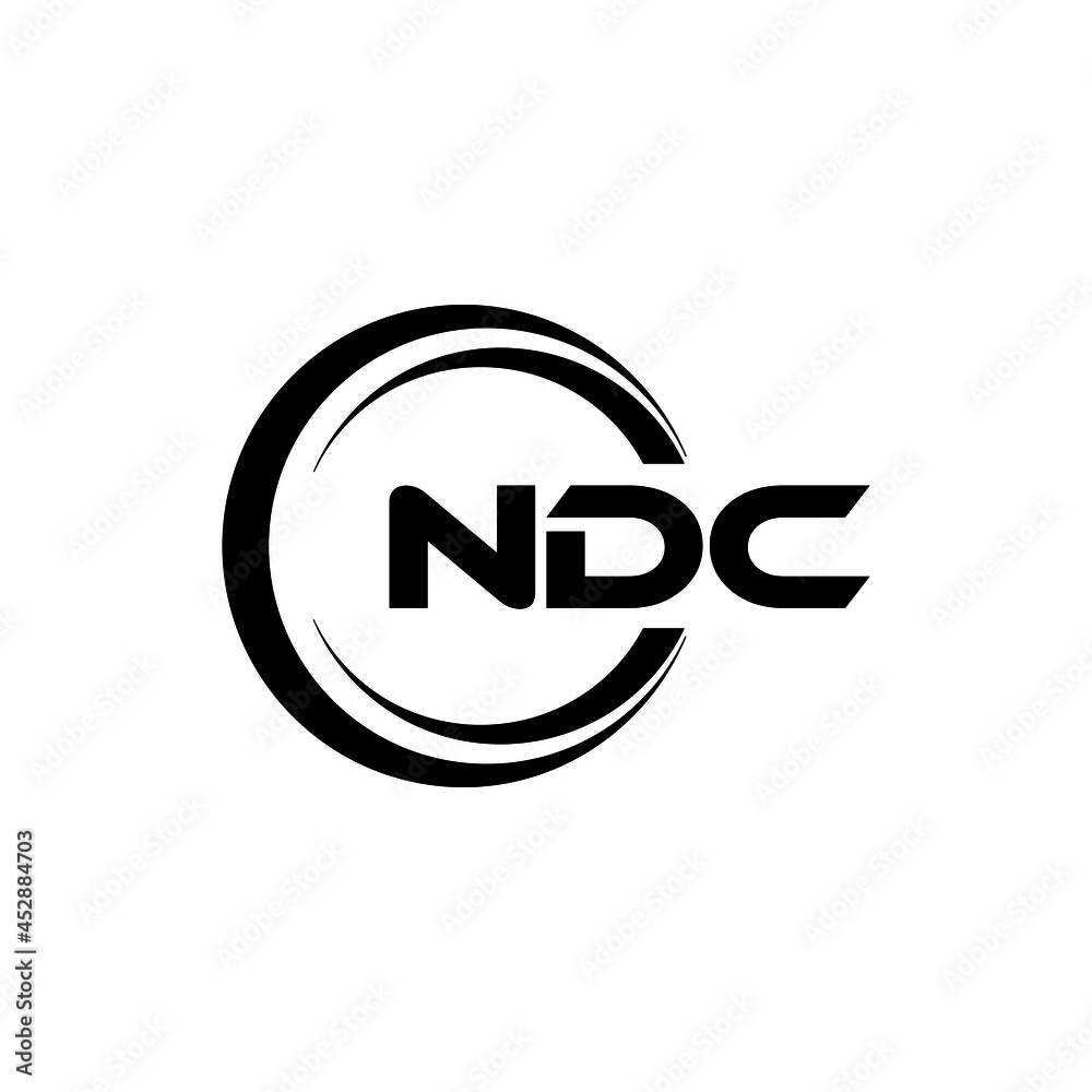 NDC Letter Logo Design With White Background In Illustrator Vector
