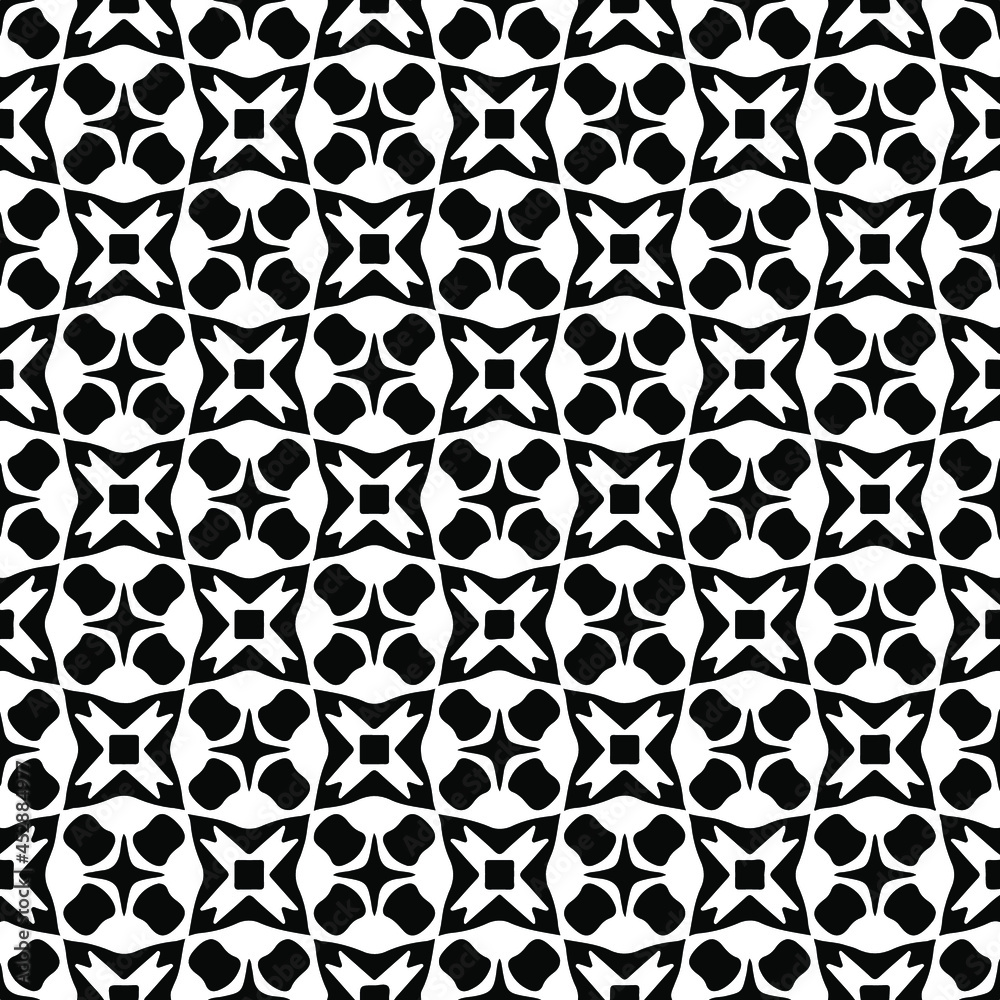 Flower geometric pattern. Seamless vector background. White and black ornament. Ornament for fabric, wallpaper, packaging.
Decorative print
Flower geometric pattern. Seamless vector background. White and black ornament. Ornament for fabric, wallpaper, packaging.
Decorative print