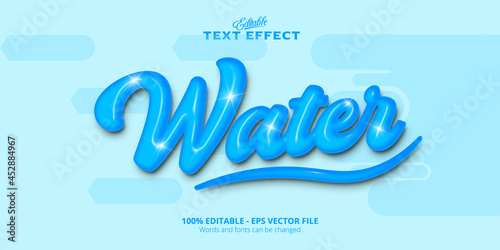 Editable text effect, Water text
