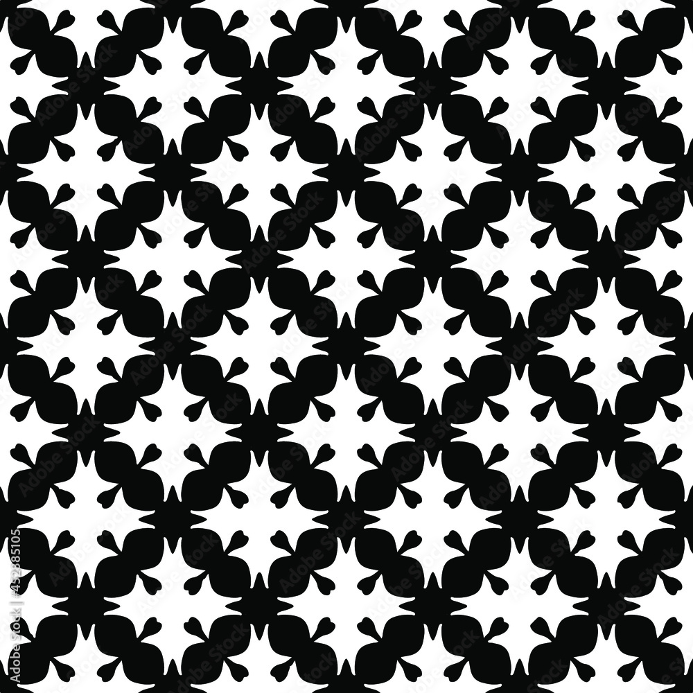 Flower geometric pattern. Seamless vector background. White and black ornament. Ornament for fabric, wallpaper, packaging.
Decorative print
Flower geometric pattern. Seamless vector background. White and black ornament. Ornament for fabric, wallpaper, packaging.
Decorative print