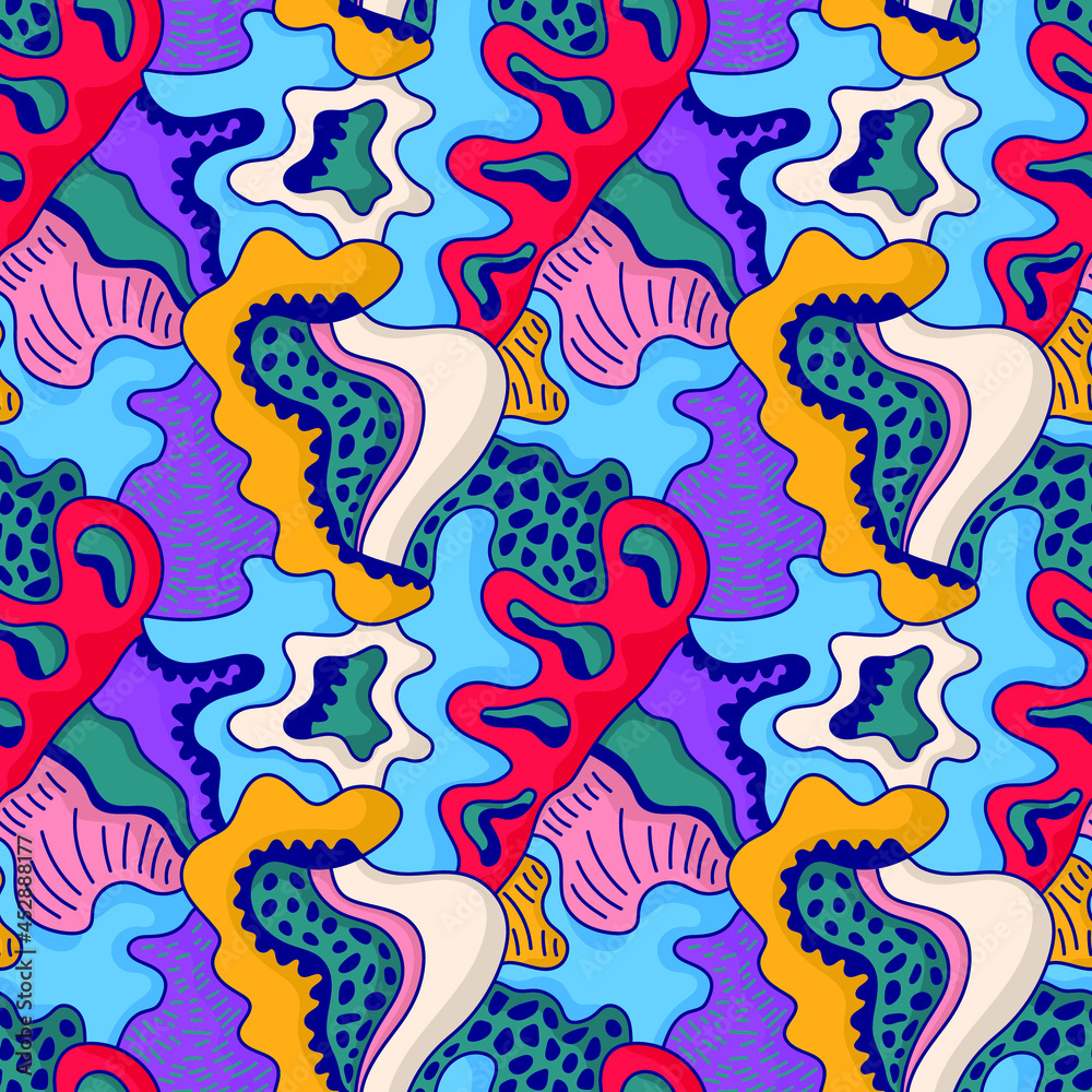 Unusual abstract seamless artwork with hand drawn creative pattern for print, fabric, clothes, cloth Unusual abstract seamless artwork with hand drawn creative pattern for print, fabric, clothes, cloth