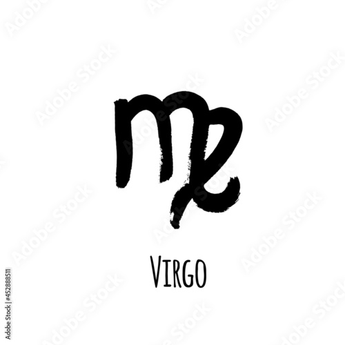 Horoscope sign: Virgo for divination. hand drawn symbol. Vector file on white background