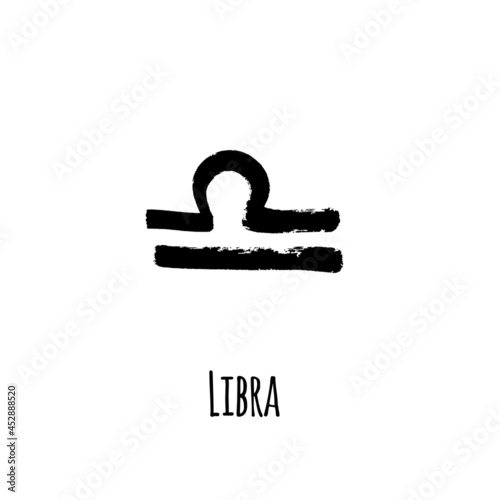 Horoscope sign: Libra for predictions. hand drawn symbol. Vector file on white background