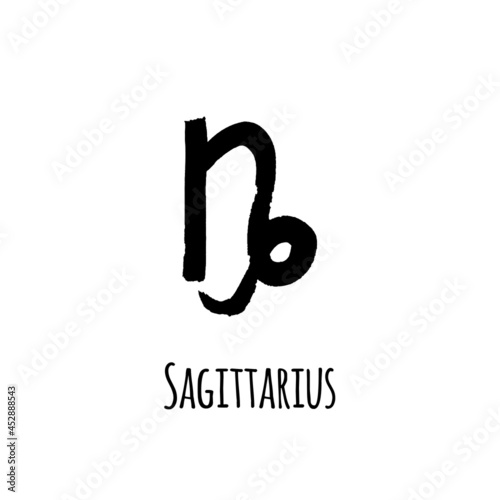 Horoscope sign: capricorn for predictions. hand drawn symbol. Vector file on white background
