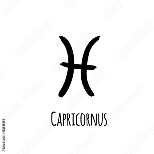 Horoscope sign: Pisces for divination. hand drawn symbol. Vector file on white background