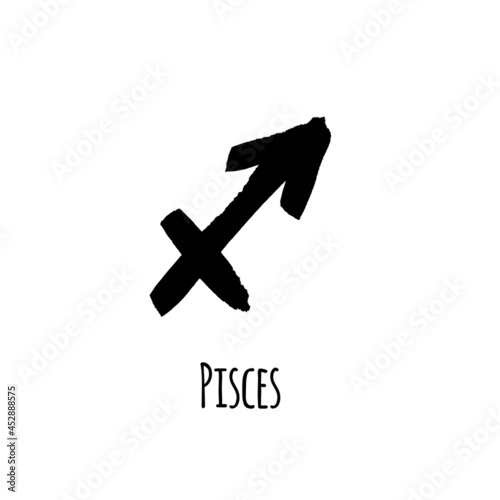 Horoscope sign: Sagittarius for divination. hand drawn symbol. Vector file on white background