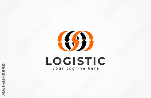Logistic Logo. letter O from arrow combination, arrow design logo template, vector illustration