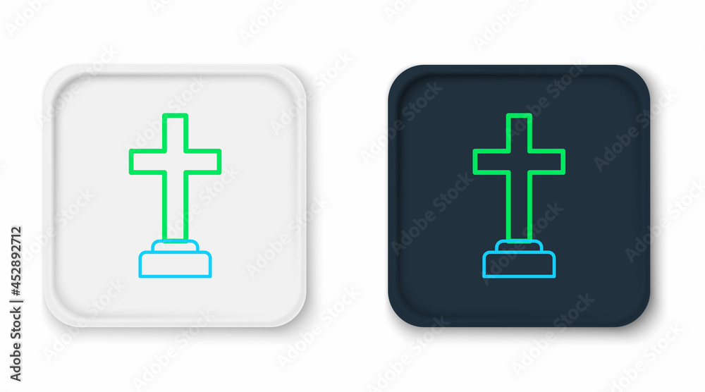 Line Man graves funeral sorrow icon isolated on white background. The emotion of grief, sadness, sorrow, death. Colorful outline concept. Vector Line Man graves funeral sorrow icon isolated on white background. The emotion of grief, sadness, sorrow, death. Colorful outline concept. Vector