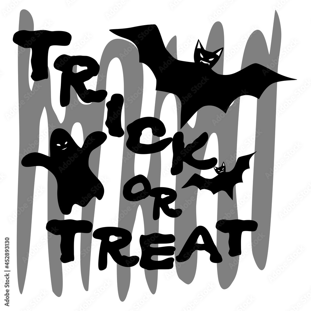 Collection of Halloween doodle designs in black and white orange tones for Halloween decorations