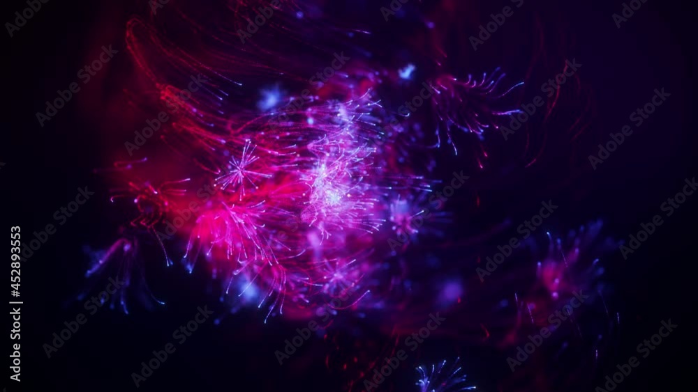 abstract neon particles