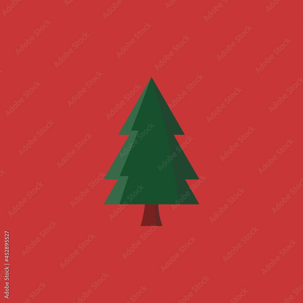 Christmas Tree Icon Flat Illustration Christmas Tree Icon Flat Illustration