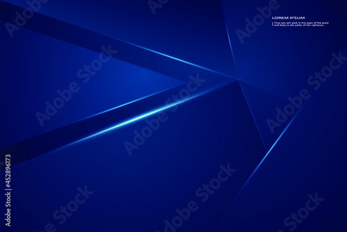 Abstract luxury blue tech template design with gold glitters template. classic background. illustration vector