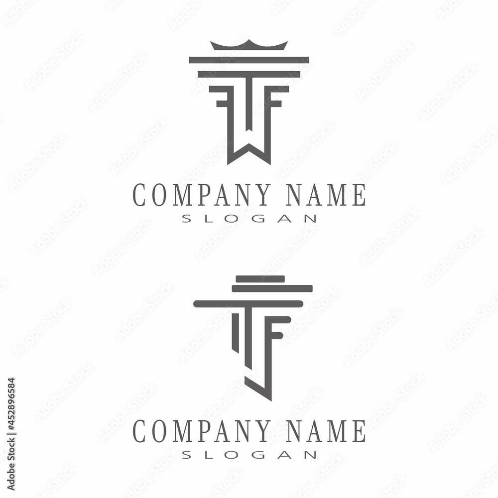 Ancient Pillar Columns Greek Rome Athens Historical Building logo design