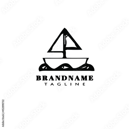 boat logo icon design template vector retro