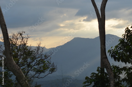 Beautiful sun down sky with many colors