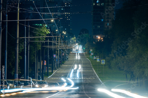 city traffic in the night street © vasvormich