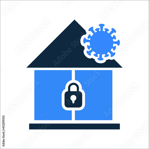 Pandemic, lock down, quarantine, stay home icon. Simple editable vector graphics.