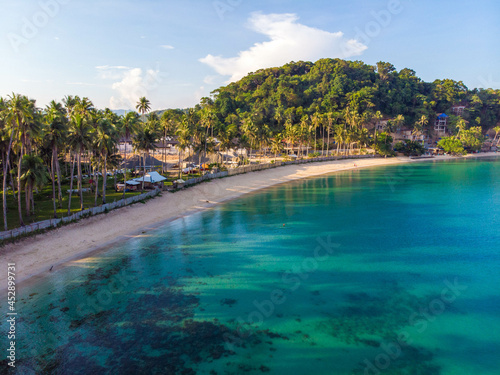                                                                                                        Aerial photo taken from the sky with a drone around El Nido  Palawan  Philippines.