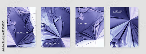 A4 abstract brochure cover layout with alcohol ink texture, background for print materials, flower elements, watercolor texture, booklet template design for business