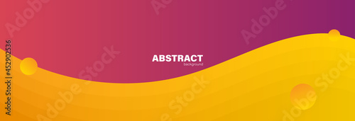 Abstract pink and yellow fluid shape modern background with copy space, vector.