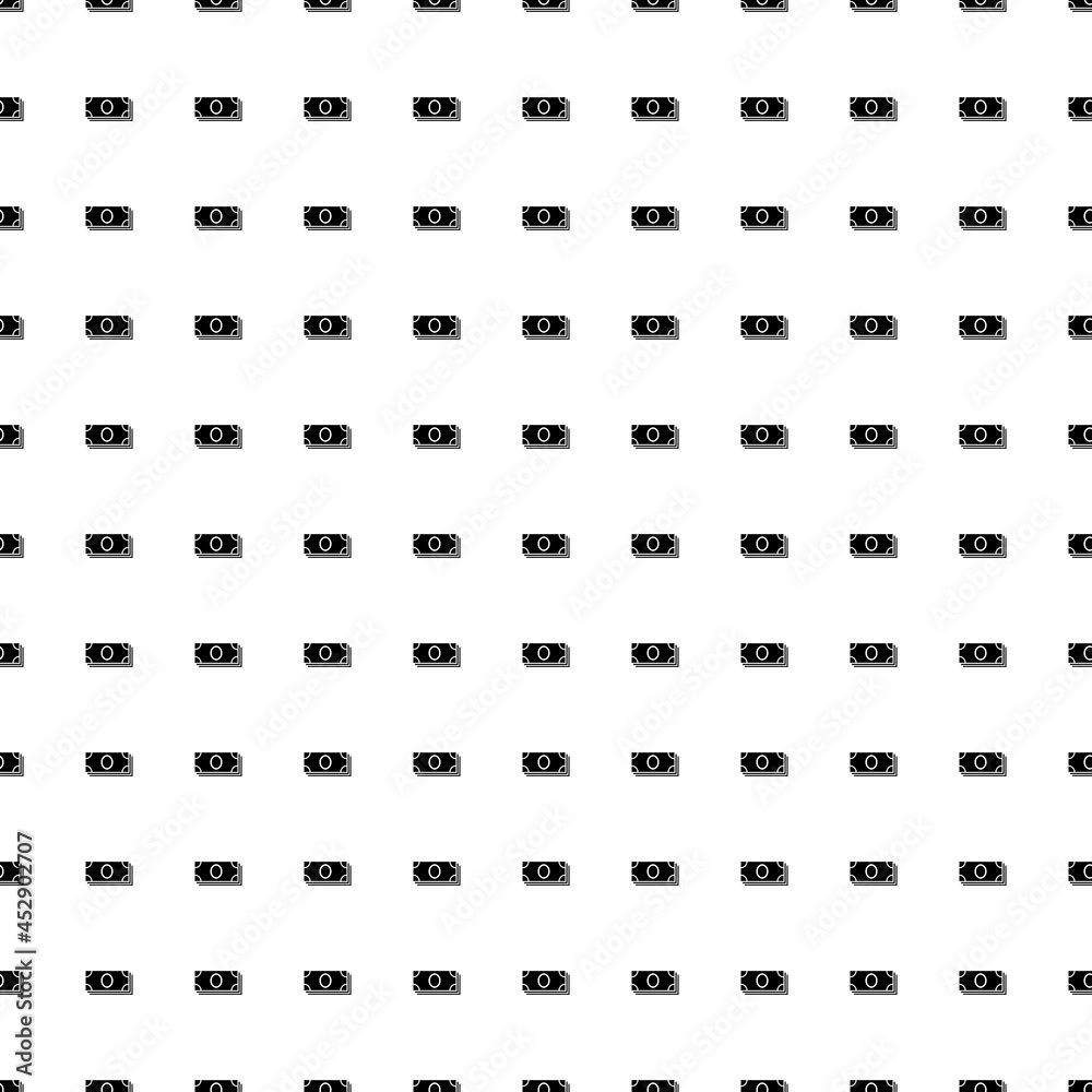 Square seamless background pattern from geometric shapes. The pattern is evenly filled with big black money bundle symbols. Vector illustration on white background Square seamless background pattern from geometric shapes. The pattern is evenly filled with big black money bundle symbols. Vector illustration on white background