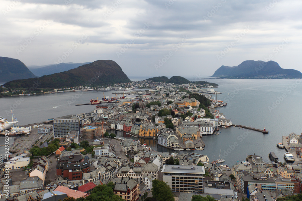 skyline of Alesund - the city on the west of Norway.