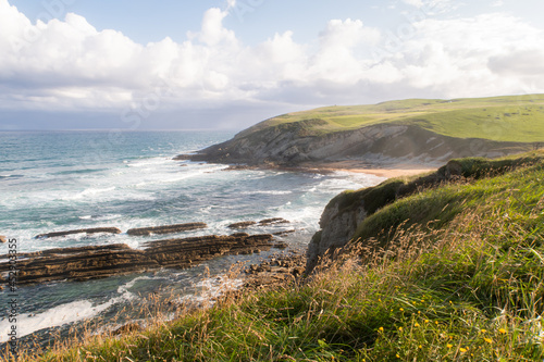 cliffs of Tagle beach in Cantabria photo