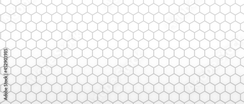 White light hexagonal abstract background, tiling, pattern. 3d 